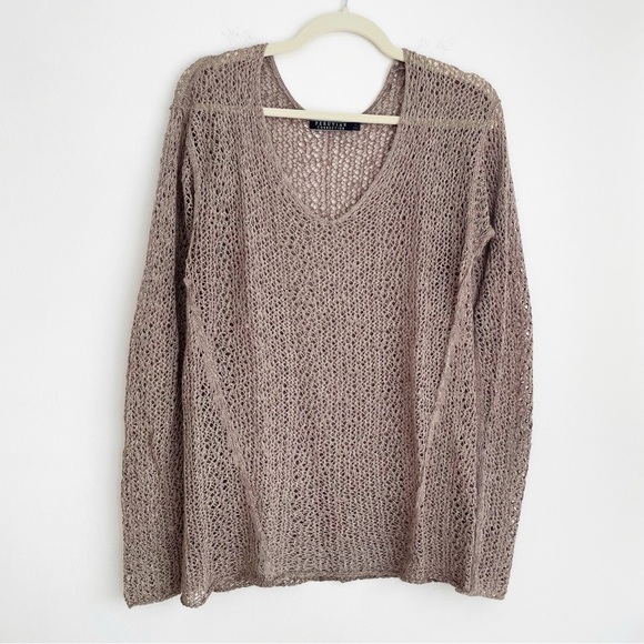 Peruvian Connection baby alpaca wool bamboo open knit sweater grunge witchy L - Picture 1 of 10